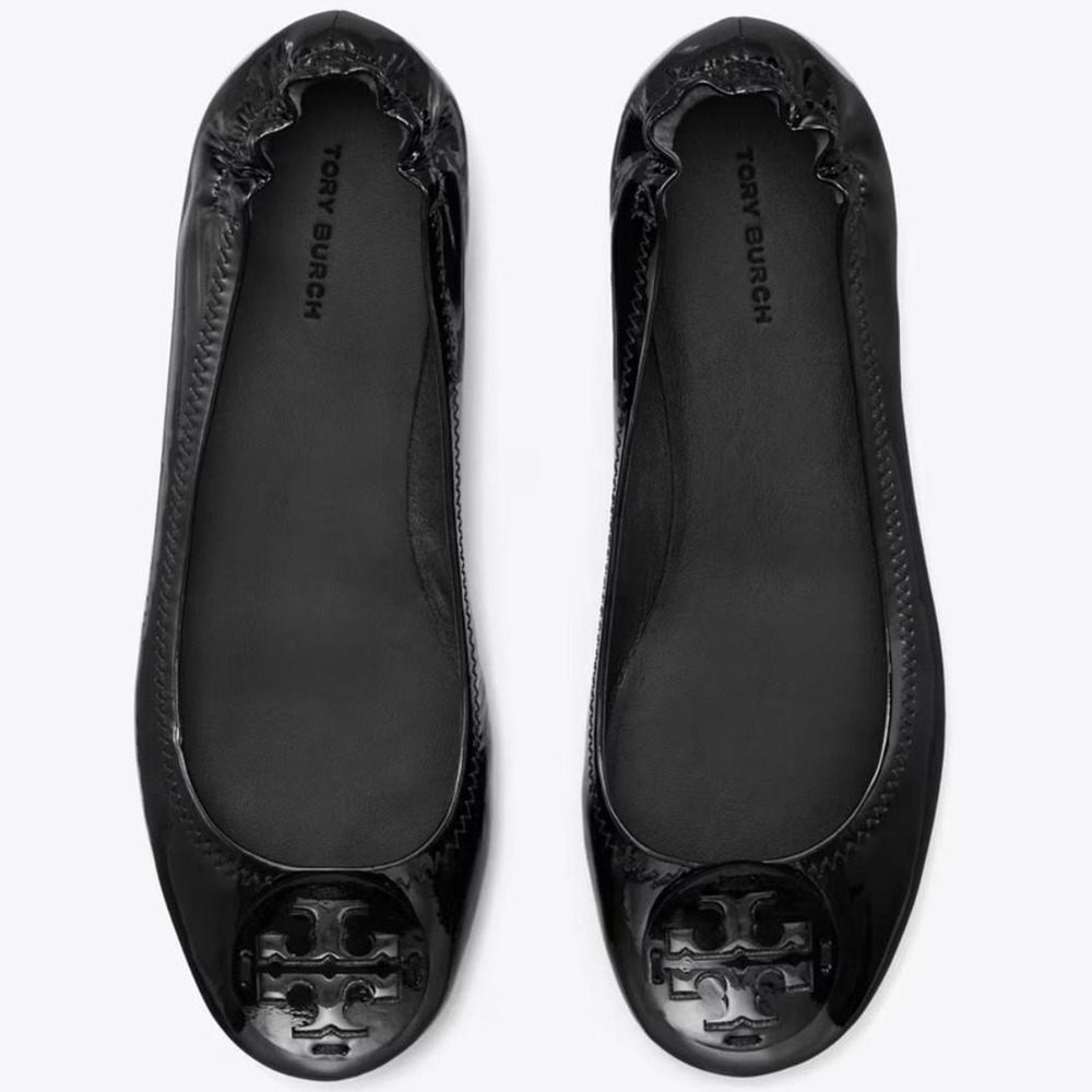 Tory Burch Minnie Travel Patent Leather Ballet Flats Size 5.5